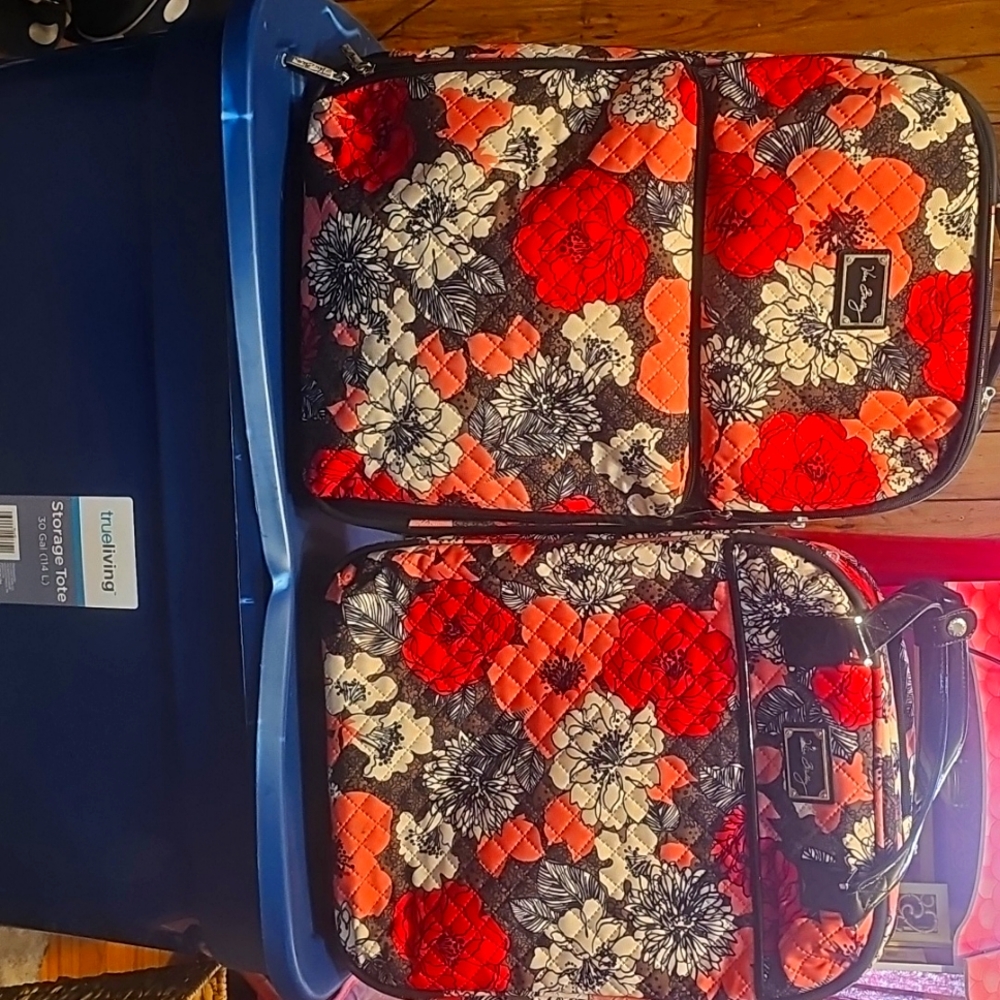 Vera Bradley MOCHA ROUGE suitcase set